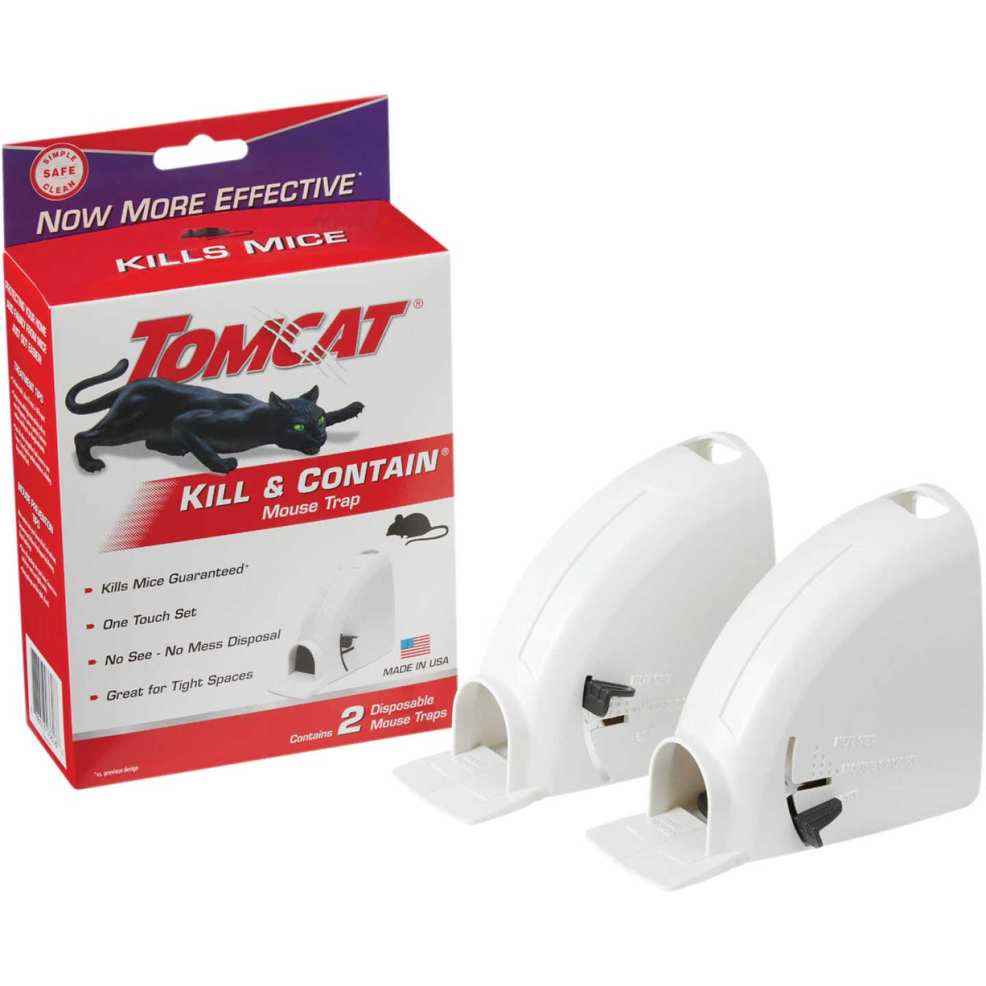 TOMCAT Press 'N Set Mouse Trap, Plastic, Spring-Loaded Mouse